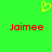 Green background with yellow pixelated heart symbol above red text reading 'Jaimee' in two identical instances.