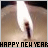 Animated candle flame with 'HAPPY NEW YEAR' text below, showing flickering motion in two