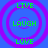 Four identical circular icons with purple concentric rings on a blue background, each displaying green text reading LIVE LAUGH LOVE in stacked arrangement.