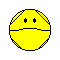 Four 60x60 pixel animated frames of a yellow cartoon character with black outlines, showing variations in eye color and ear shape across the sequence.