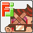 Pixel art icon featuring large red 'F' and green 'J' letters beside a character with brown hair, pink top, and patterned chest.