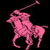 Pink pixelated polo player on black background with pink text 'Ralph Lauren Girl' on white background.
