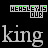 Animated icon with repeated 'king' text and green 'HERSLEY IS OUR' banners, featuring yellow sparkles on a black background.