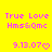 Yellow background with pink text and heart symbols arranged in a pattern