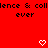 Red background with black pixelated text reading 'lence & collence & coll' and 'ever ever', two white heart symbols at bottom.