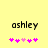 Yellow background with black text 'ashley' and five pink heart icons below, where the third heart changes from light to dark pink between frames.