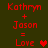 Red pixelated text on dark green background displays 'Kathryn + Jason = Love' with heart symbol, two versions side-by-side showing animation change.