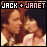 Animated contact sheet of seven frames showing a couple in formal attire with text "JACK + JANET" at the top, displayed on a gray background.