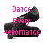 Pixelated black silhouette of a person dancing with pink text reading Dance Every Performance on the left and Like Its Your Last on the right.
