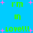 Blue background with green text 'i'm in love!!!' repeated across the image, surrounded by pink plus signs.