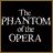 Animated sequence showing a woman with long dark hair singing into a microphone against red and brown backgrounds, with text "The PHANTOM of the OPERA" in top-left.