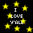 Black background with yellow stars and white text reading "I LOVE Y'ALL" in four repeated sections.