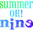 Animated icon with text 'SUMMER OH! nine' in green, blue, and purple letters on white background.