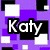 Four distinct static images of the name 'Katy' displayed in a with varying backgrounds and additional text elements