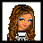 Pixel art contact sheet of an animated icon featuring a cartoon woman with cow-themed clothing and text elements arranged in a 3x3 grid.