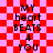 Red and pink checkered background with black text reading "MY heart BEATS 4 YOU" in two vertical , one showing a subtle pulsing effect