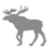 Gray moose silhouette walking left to right in a of eight showing progressive leg positions