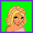 A 6-frame animated contact sheet showing a pixel-art girl with blonde hair, pink top, blue jeans, and brown boots against green background, with text reading "Girls are perfect in every way" across the bottom frames.