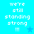 Pixelated text on cyan background with blue stars and exclamation marks, two identical static frames side-by-side.