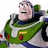 Pixelated image of a character in green and white armor with red buttons, standing against a solid green background with yellow text.