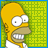 identical cartoon character headshots with yellow hair, white shirt collar, and green pixelated background featuring vertical text
