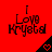 Red background with black text reading "I Love Krystal" and a small heart symbol in the bottom-right corner of each