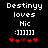 Pixelated text and symbols on black background with red heart icons changing position between