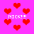 Pixelated red hearts float on a bright pink background with four instances of 'NICK!!!!' text in white pixel font.
