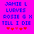 Blue pixelated text on bright pink background with red heart symbols, two identical side-by-side layouts showing name and phrase combinations.
