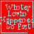 Red square icon with cyan text reading "Winter Love Happened So Fast" and a white border, featuring animated heart and star symbols in bottom-right corners.