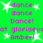 Green background with repeated pink text and white starbursts, displaying 'dance dance Dance! at gloriaevat Amber!' in pixelated font.