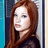 A pixelated image of a person with long brown hair in a dark top, shown in four with slight variations in background and lighting
