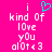 Pixelated text on bright pink background with cyan heart symbol above 'i' in left ; identical right lacks the heart