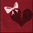 A 48x48 pixel buddy icon featuring a broken heart with a bow on the left side, paired with text reading "Even Though I Tried It All Fell Apart" in white pixelated font against a dark red background.