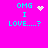 A bright pink background displays cyan text reading "OMG I LOVE....?" with four distinct animated symbols replacing each other above the word "LOVE."