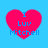 Four identical pink heart shapes on a light blue background, each containing stacked text "I Luv Mitchell" in blue pixelated font.