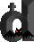 Pixelated icon shows dark archway with cross-topped pillars and two black bat-like shapes below, eyes change from red to yellow.