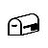 Black-and-white pixelated mailbox icon with text "you've got mail" and two animation states showing mailbox flag positions.