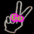 A static image shows a silver hand making a peace sign with green 'Go' text, a white and green creature with pink 'Criters' text, and six pixelated emoticons on black background.