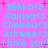 Cyan text on pink background lists names and "I love you!" with red stars, repeated in two