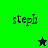 Green and black pixelated icon with 'steph' text, featuring a black star on green background and a glowing green star on black background.