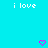 A static image with cyan background displaying repeated 'i love' text and pink heart symbols in a pattern