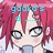 Pixelated anime-style character with pink hair and blue eyes, wearing a light-colored top with dark accents.