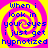 Four identical display a yellow and pink spiral background with blue text reading "when i look in your eyes i just get hypnotized"