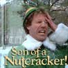 A person in a green outfit with white collar and green-yellow hat covers their face with a hand, with text reading "Son of a Nutcracker!" below.