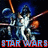Pixelated image of a character in white armor holding two lightsabers against a dark background with blue and orange accents, below which is text reading "STAR WARS".