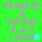 Pixelated text displays 'FRANKIE & DAYNA A.A.F <3333' with a star symbol on green and cyan backgrounds.