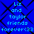 Blue background with black diamond-shaped pattern and light blue text reading "Liz and taylor friends forever<(33" repeated twice