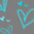 Gray background with light blue heart outlines and small bird shapes, overlaid with black text blocks reading 'Nick:', 'your the one I am inlove with', 'you are my true love', 'your the one who started my life'.