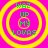 Four identical circular icons with yellow concentric rings on a bright pink background, each containing green text reading WAZ UP MY LOVAS.